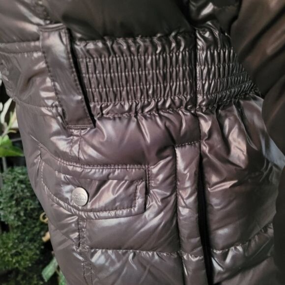 Girls The North Face Puffer Jacket Gray Hood Hoodie Size 14 16 Large 550 - Picture 9 of 12